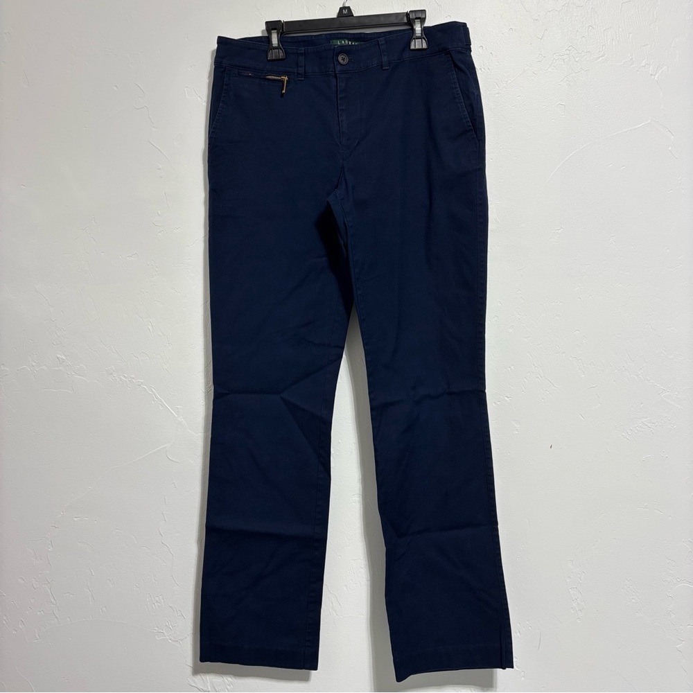 Lauren Ralph Lauren Women's 6 Navy Blue Pant Cotton Blend Career Office Casual